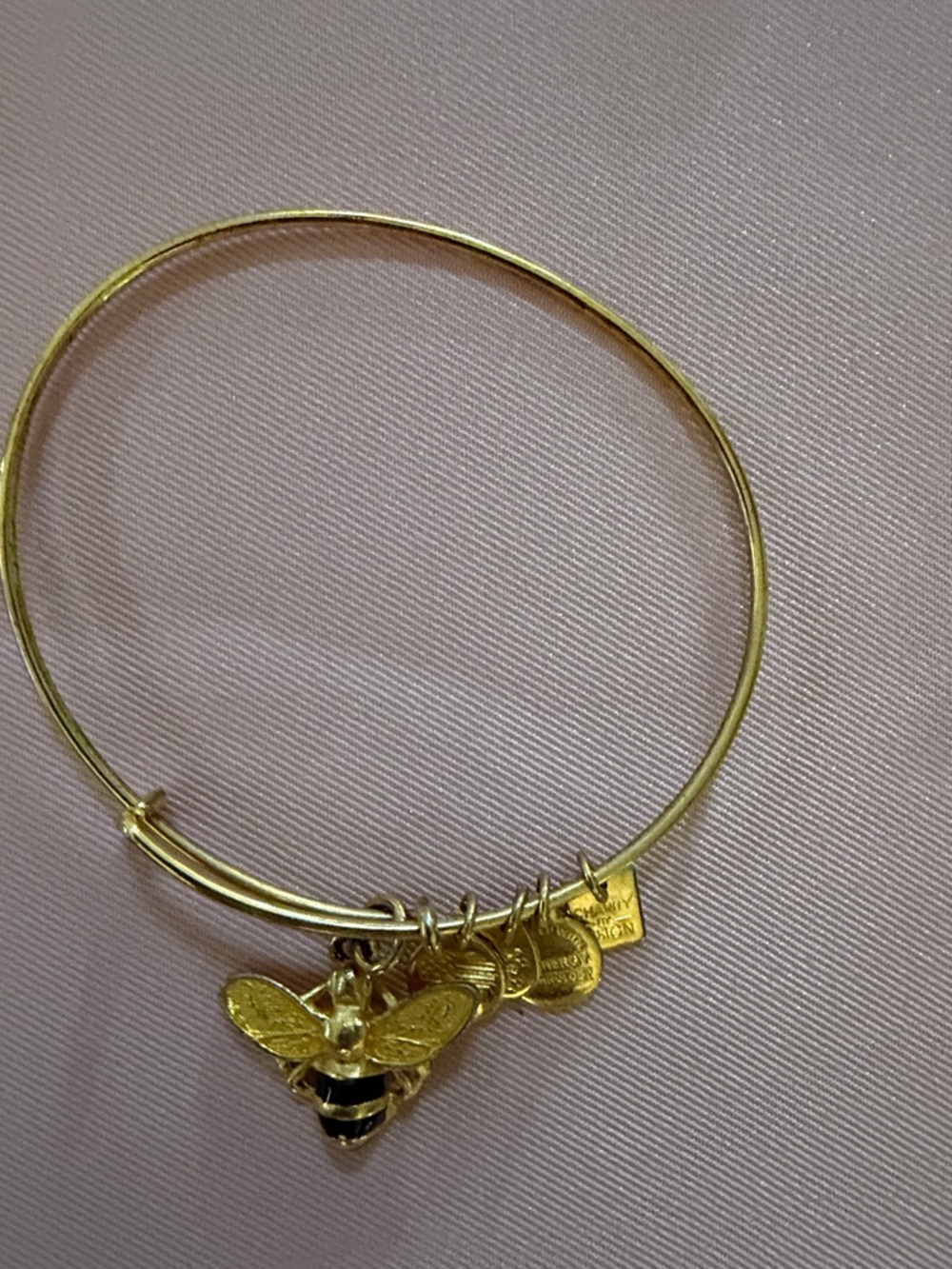 Alex and Ani Gold Bee Charm Expandable Bangle